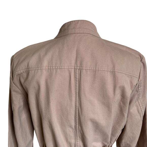Coldwater Creek Jacket Medium Mauve PInk Cotton Drawstring Utility Zip Buttons - Picture 8 of 12